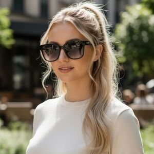 Tahari Elegant Black Sunglasses
